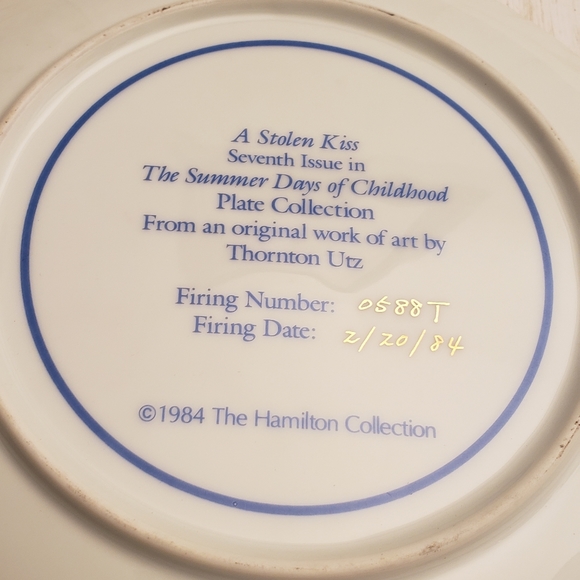 VTG. "A Stolen Kiss" Collector's Plate - Picture 4 of 5